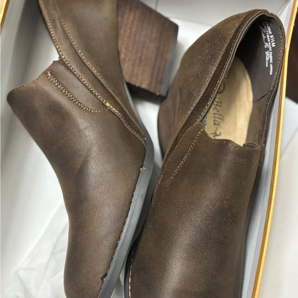 Bella Vita Womens Nakia Faux Leather Slip On Booties New #3